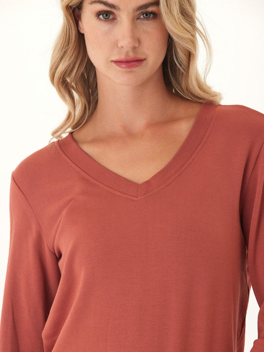 Edwina Feather Fleece V-Neck Pullover