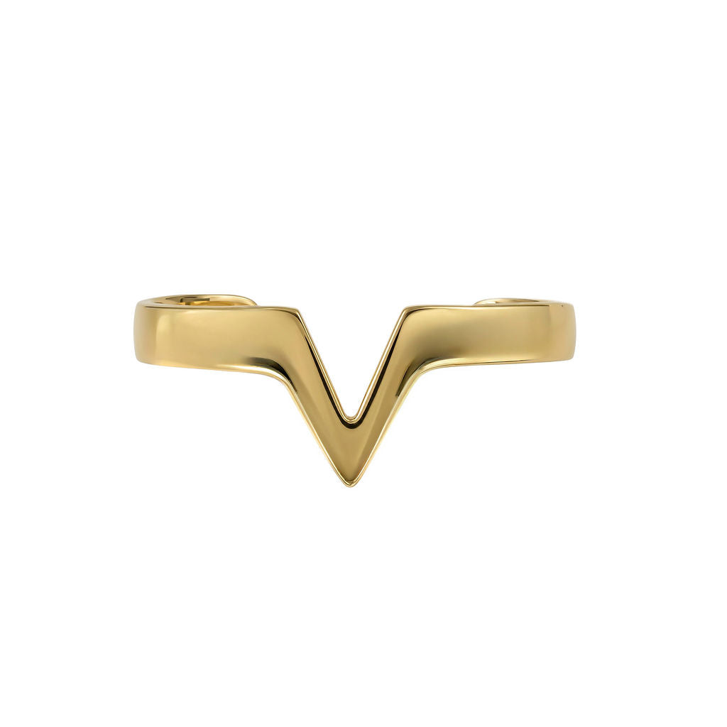Adjustable Brass Open V-Shaped Cuff Bracelet - Nyeupe Ecodunia
