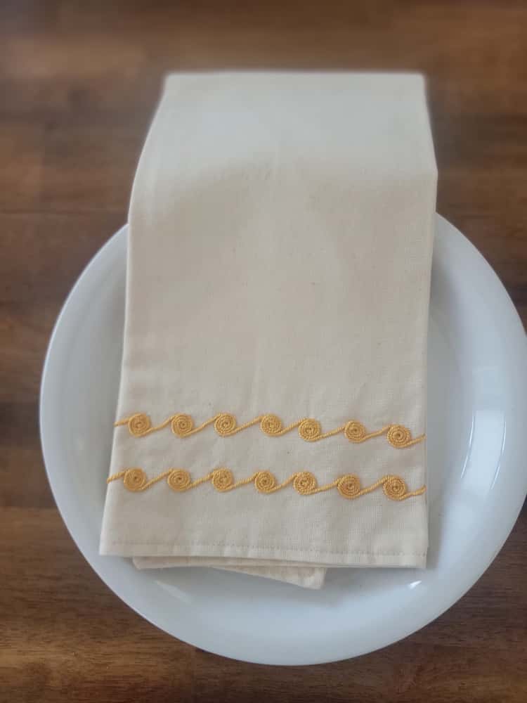 Tahriri Tea Towel Flowers - Yellow