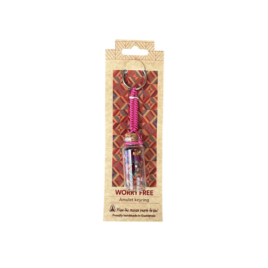 Worry Free Amulet Keyring with Worry Dolls