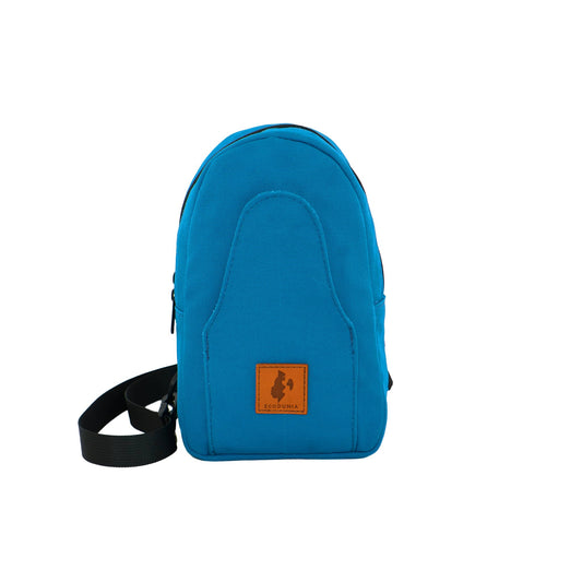 Buru small canvas crossbody sling bag in Zilly Blue — Ecodunia #color_zilly-blue
