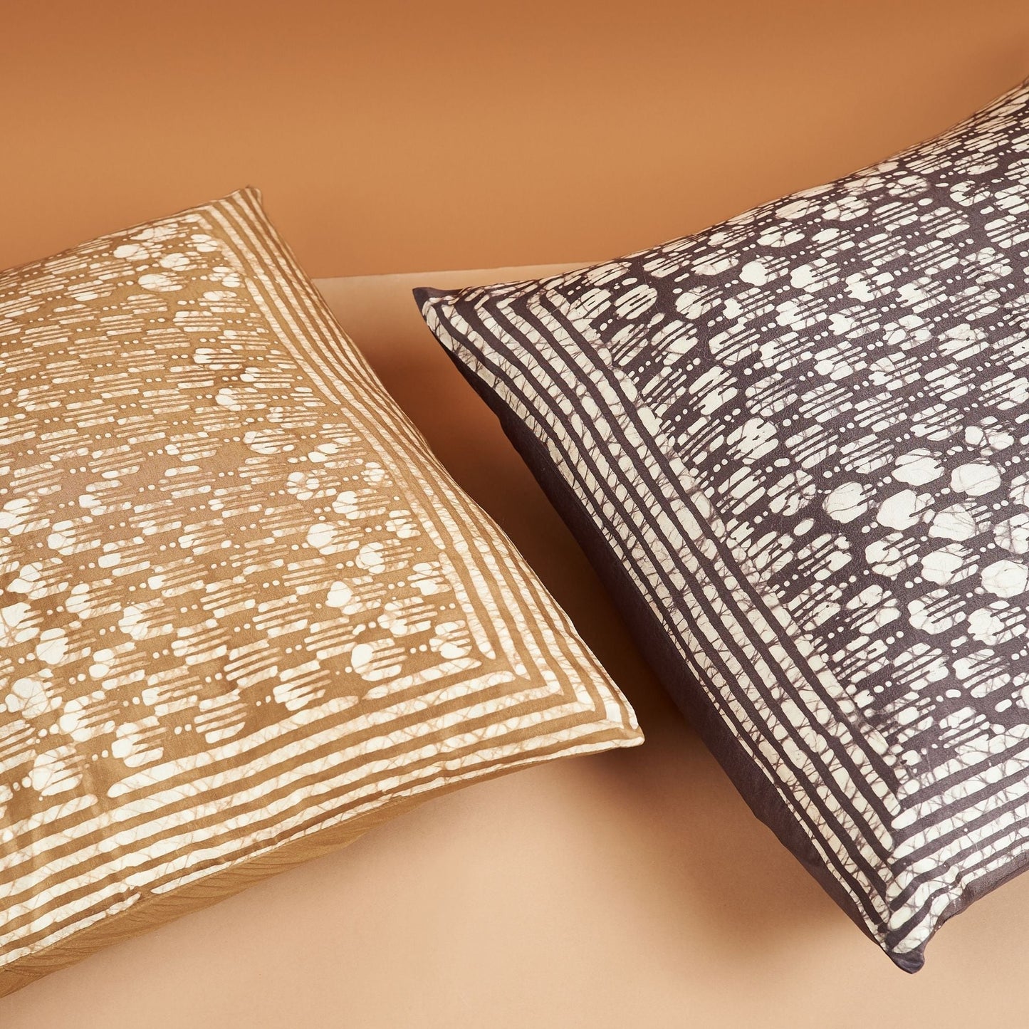 Oasis Hand Crafted Wax Block Print Mulberry Silk Pillow