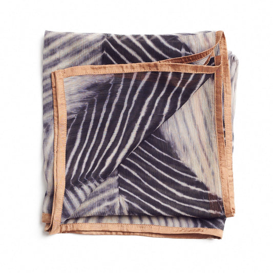 Samu Hand Crafted Shibori Print Silk Chiffon Sqaure Scarf
