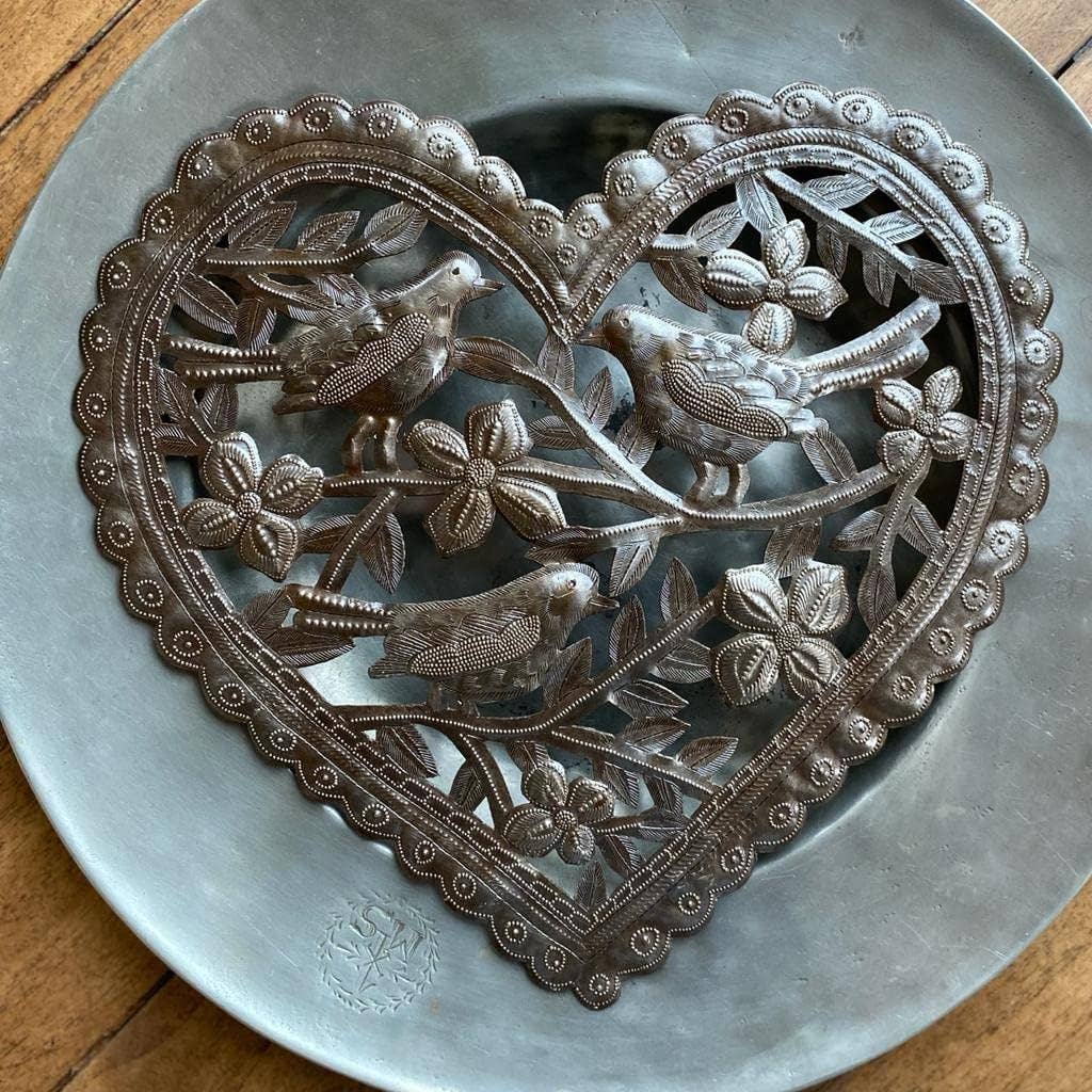 Heart Wall Collection, Heart Shaped with Flowers 13.5"x12.75