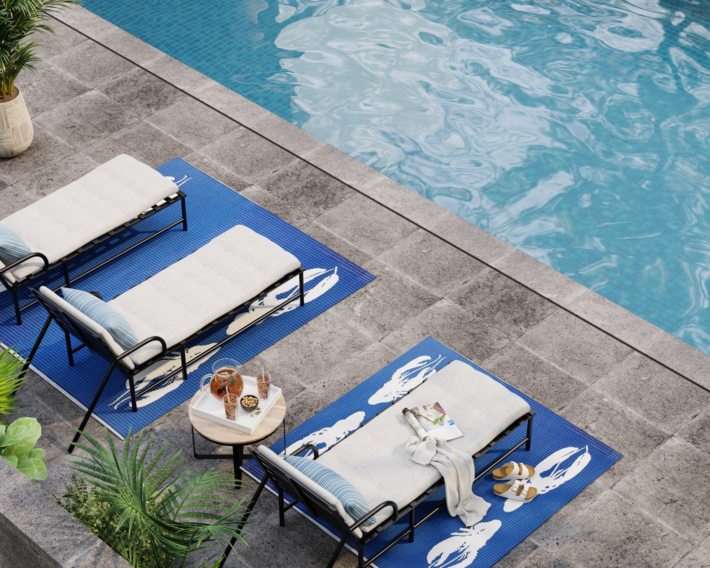 Double Lobster Blue & White