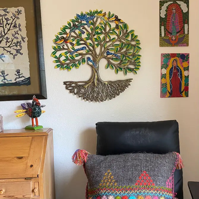 23" Haitian Metal Colorful handmade Tree of Life Wall Decor