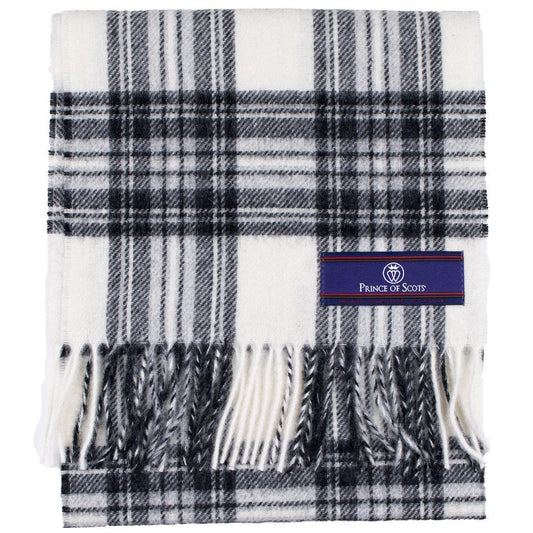 Merino Lambswool Tartan Scarf - Dress Grey Stewart