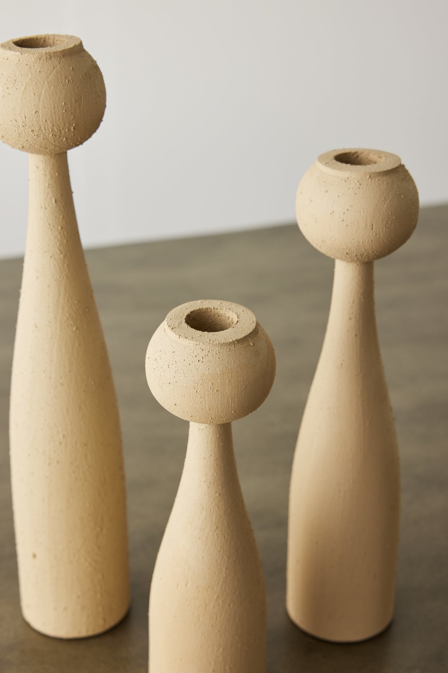 Globe Tapered Wood Taper Candlestick Holder