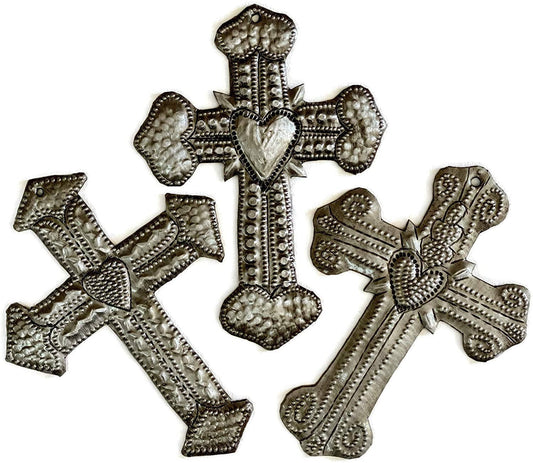 3" x 4.25" Small Milagro Cross $3.40 ea. Set/3 Heart Design