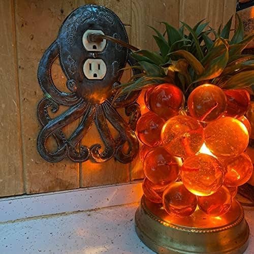 Haitian Metal Octopus Outlet Cover 6x9 Handcrafted Recycled