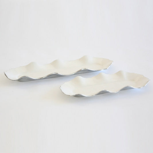 Ruffled Long Trays Oyster