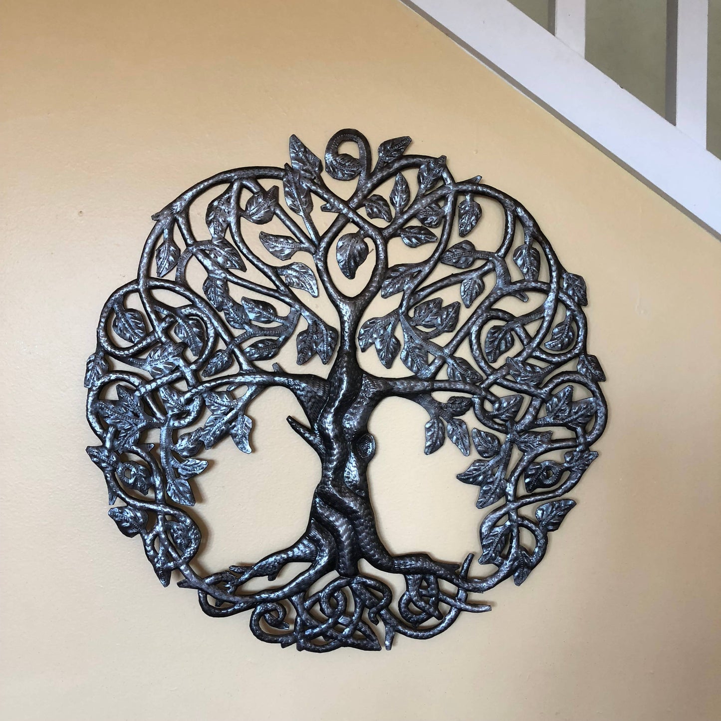 Celtic Tree of Life, Haitian Metal Wall Hanging Art 23"x 23"