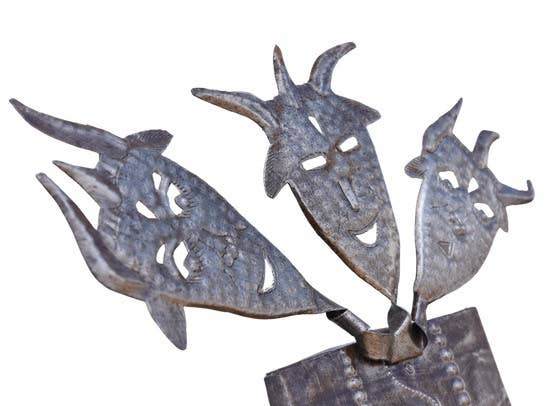Ghede Voodoo Metal Art Haitian Sculpture 10.5" x 32" x 1"