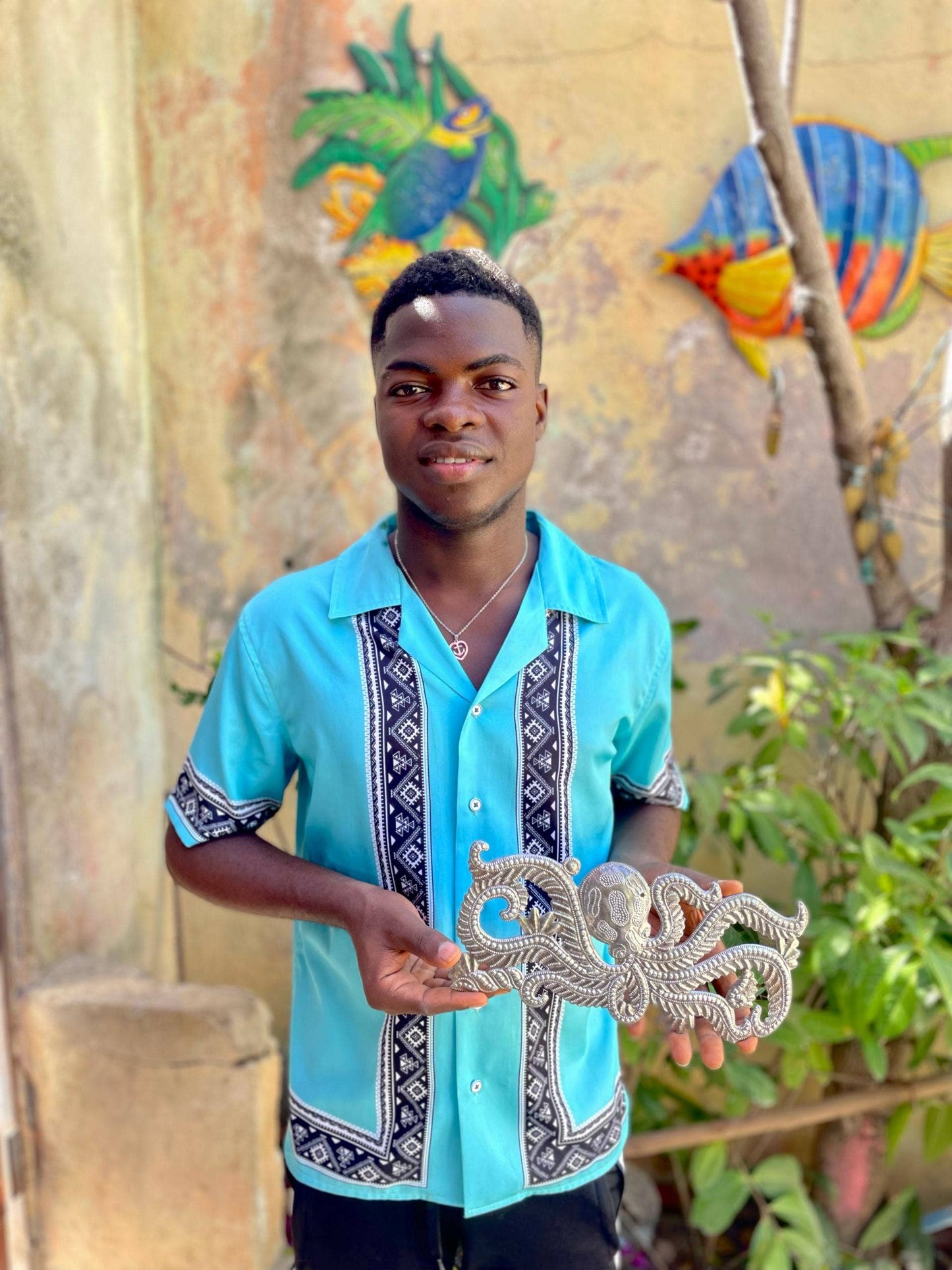 Fair Trade Haitian Octopus – Recycled Steel Metal Art