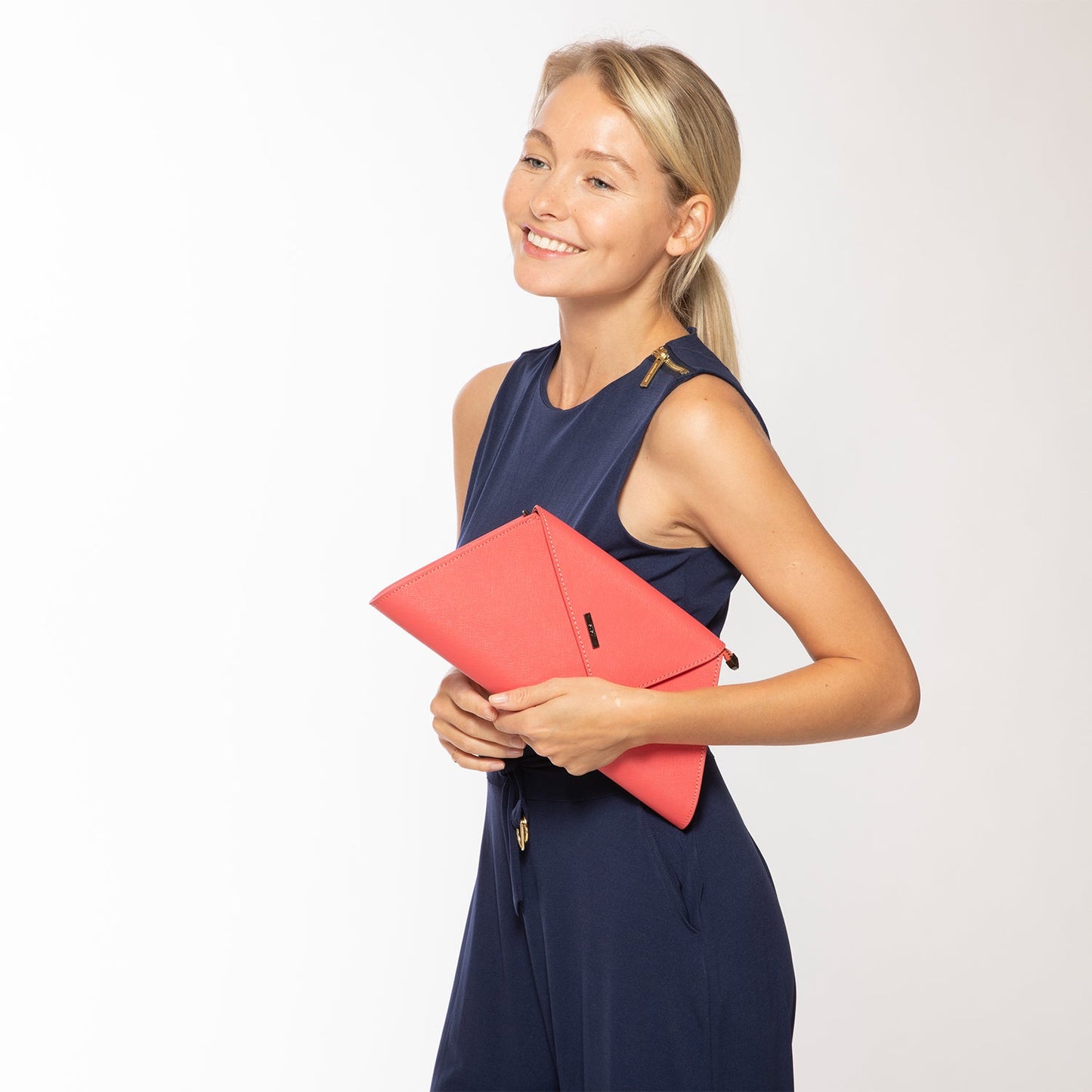 Angelica Coral Clutch Leather