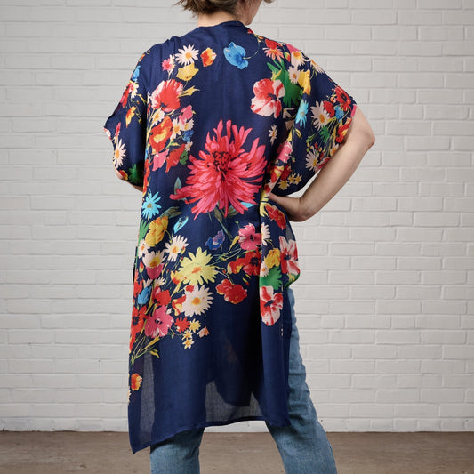 Raseela Blue Floral Modal Topper