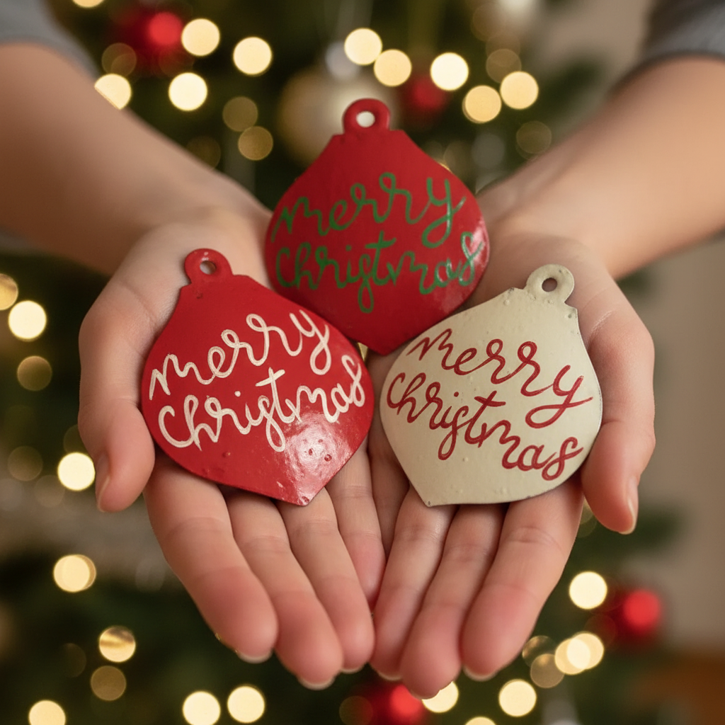Merry Christmas Ornaments (Set of 3)