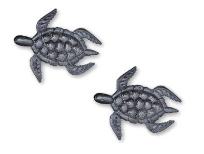 Set of 2 Turtles, Beach Decor, Whimsical Sea-life 7.5"