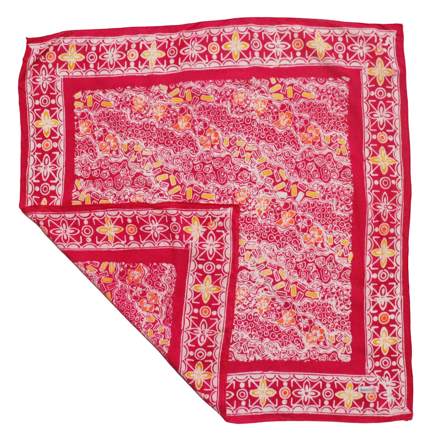Hand Dyed Batik Bandana, 100% Soft Cotton, Magenta Magic, Pink