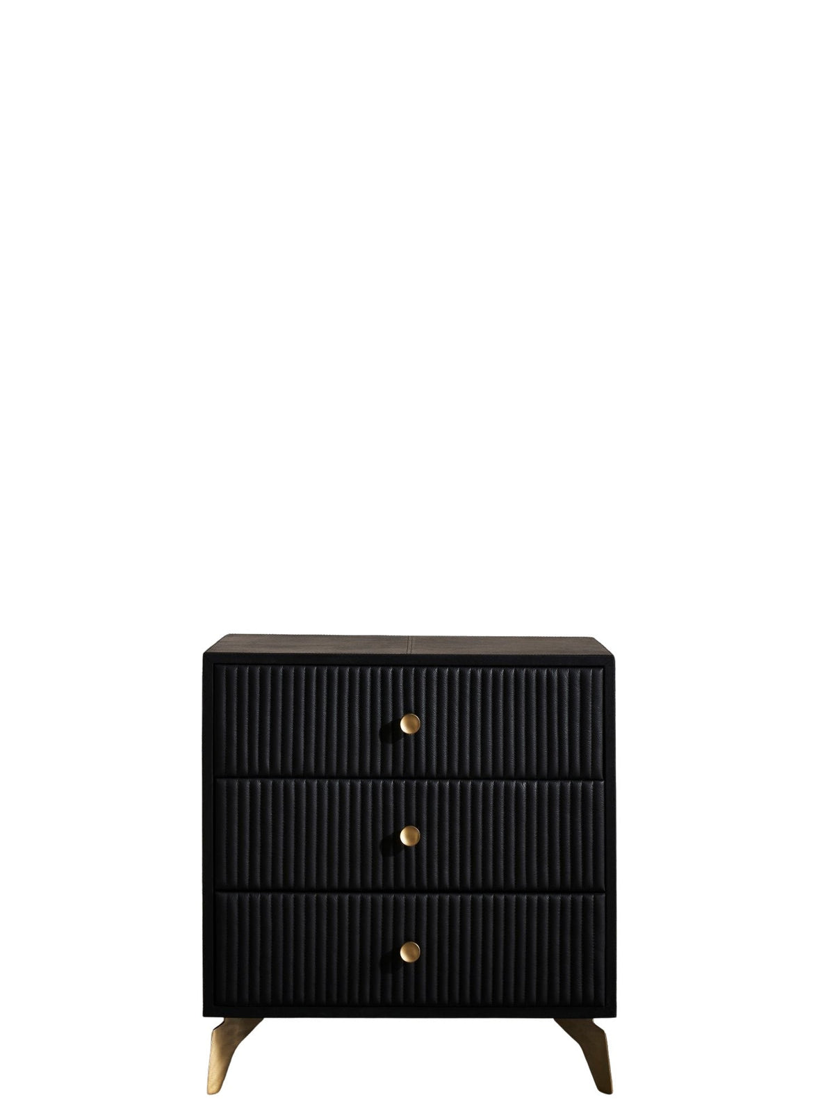 Stanford Three Drawer Leather Side Table