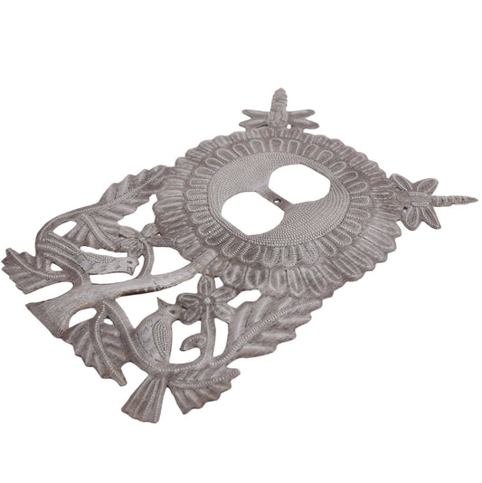 Haitian Metal Sunflowe Outlet Plate Cover with Dragonflies
