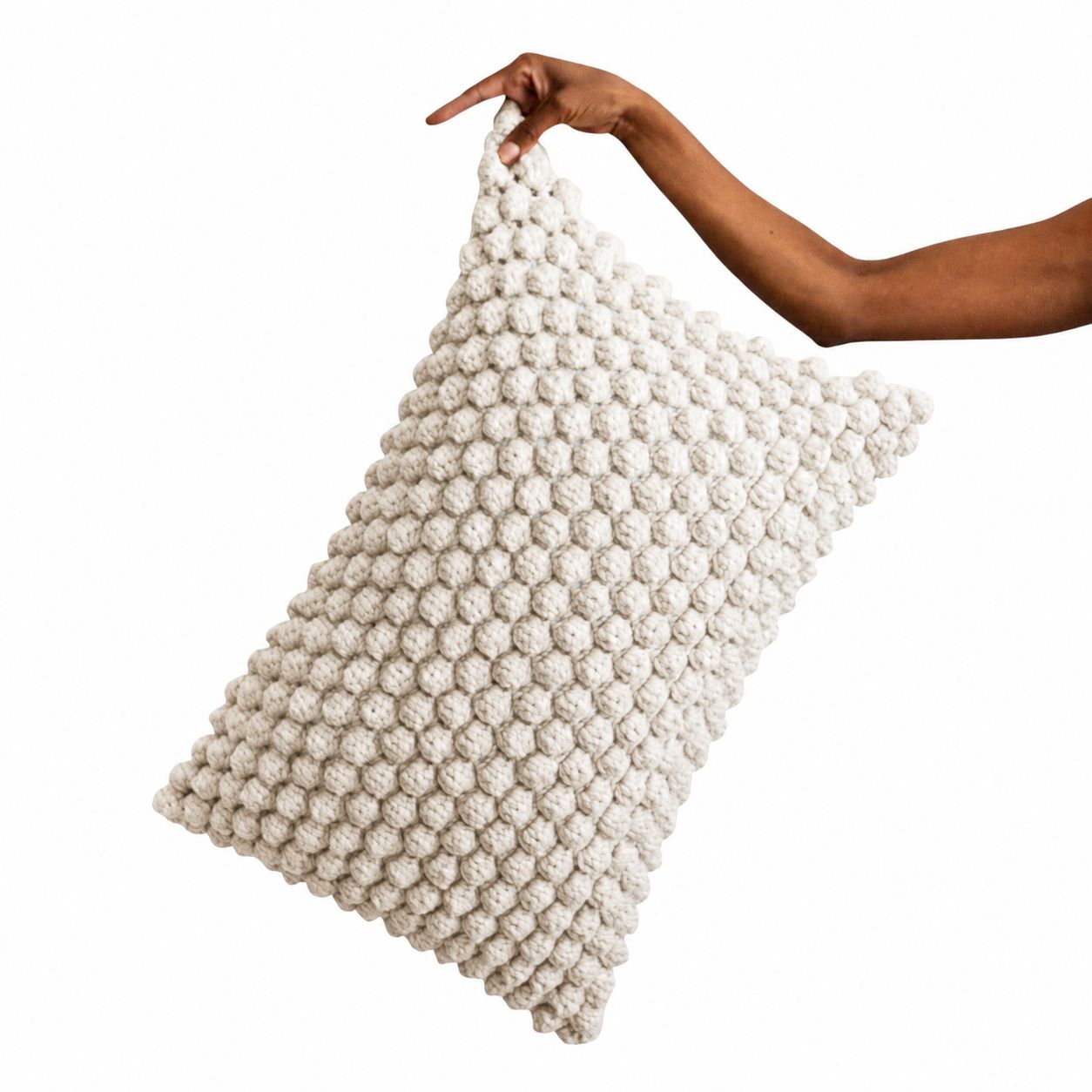 Cotton Bobbles Textured Throw Pillow
