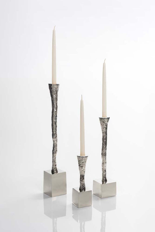 Nest Candle Holder Nickel Silver