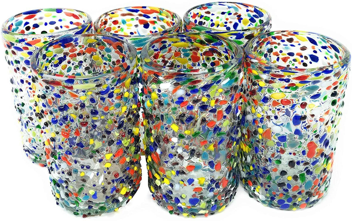 Confetti Rock Design Drinking Glasses - Set of 6