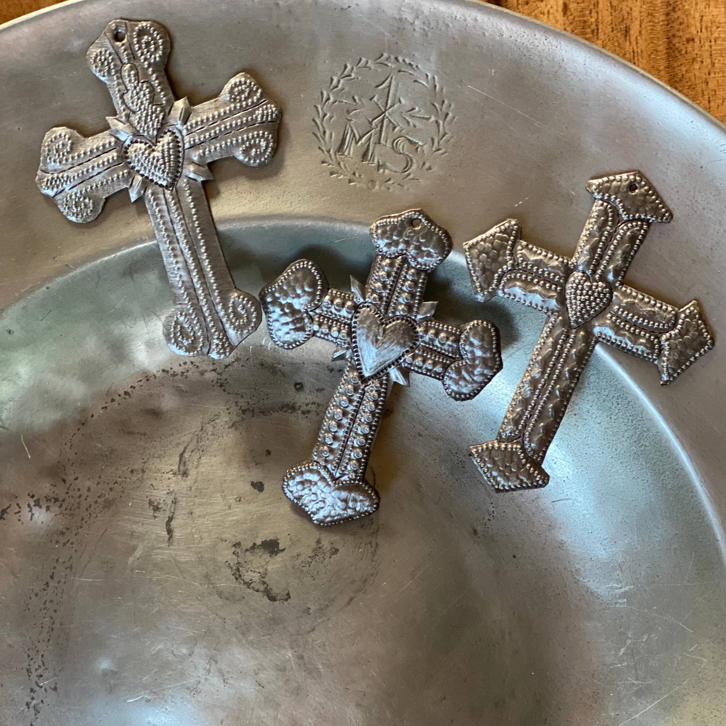 3" x 4.25" Small Milagro Cross $3.40 ea. Set/3 Heart Design