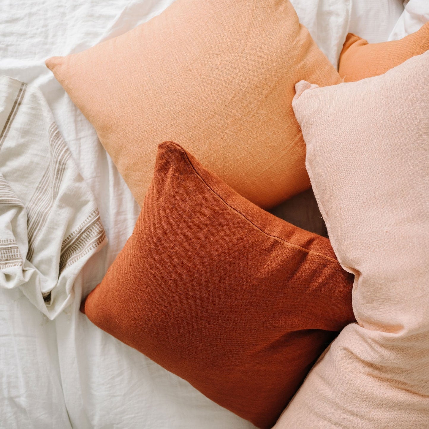 Stonewashed Linen Duvet Cover - White