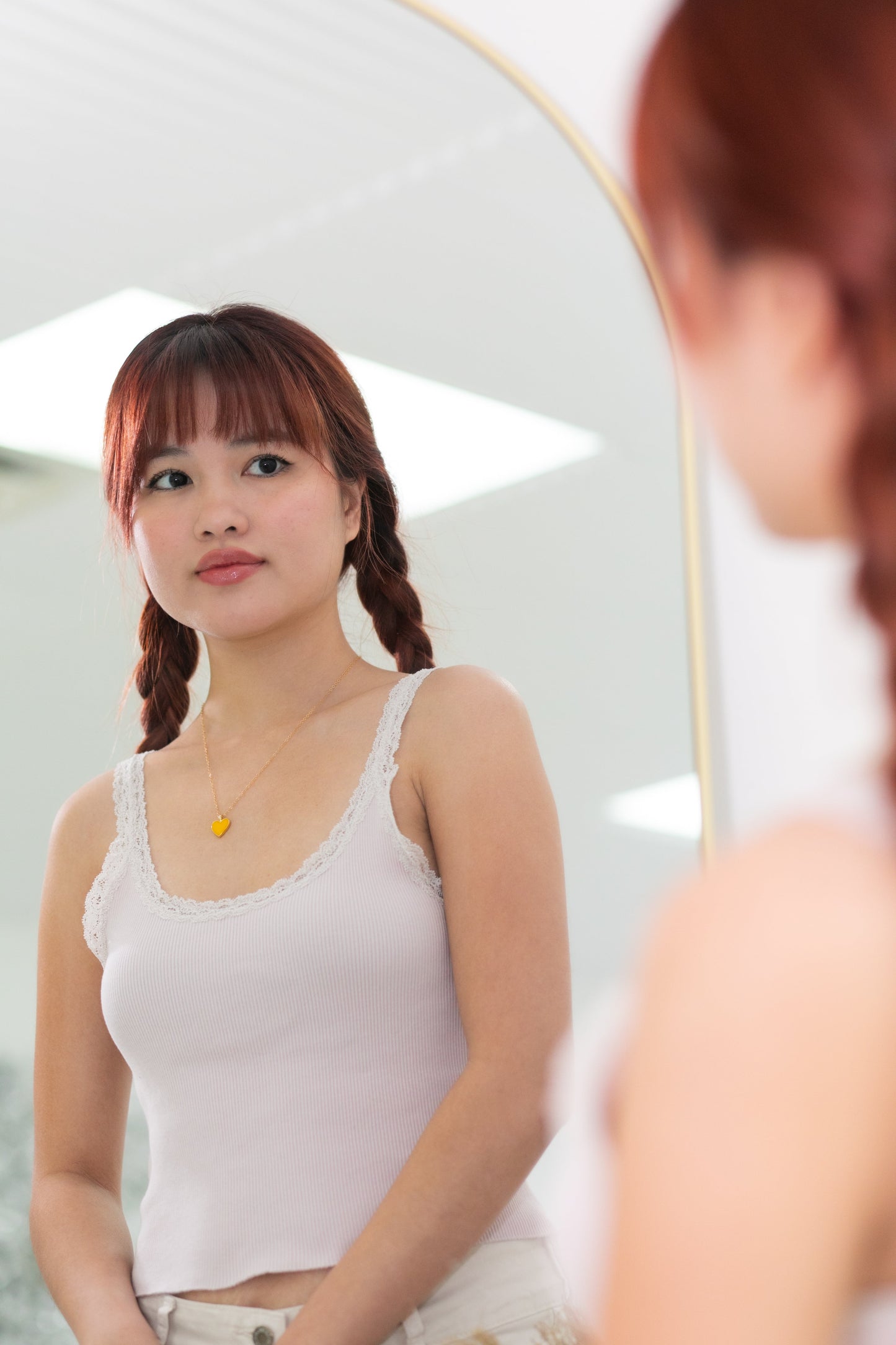 Single Hearted Girl Yellow Heart Necklace | Magnetic Clasp