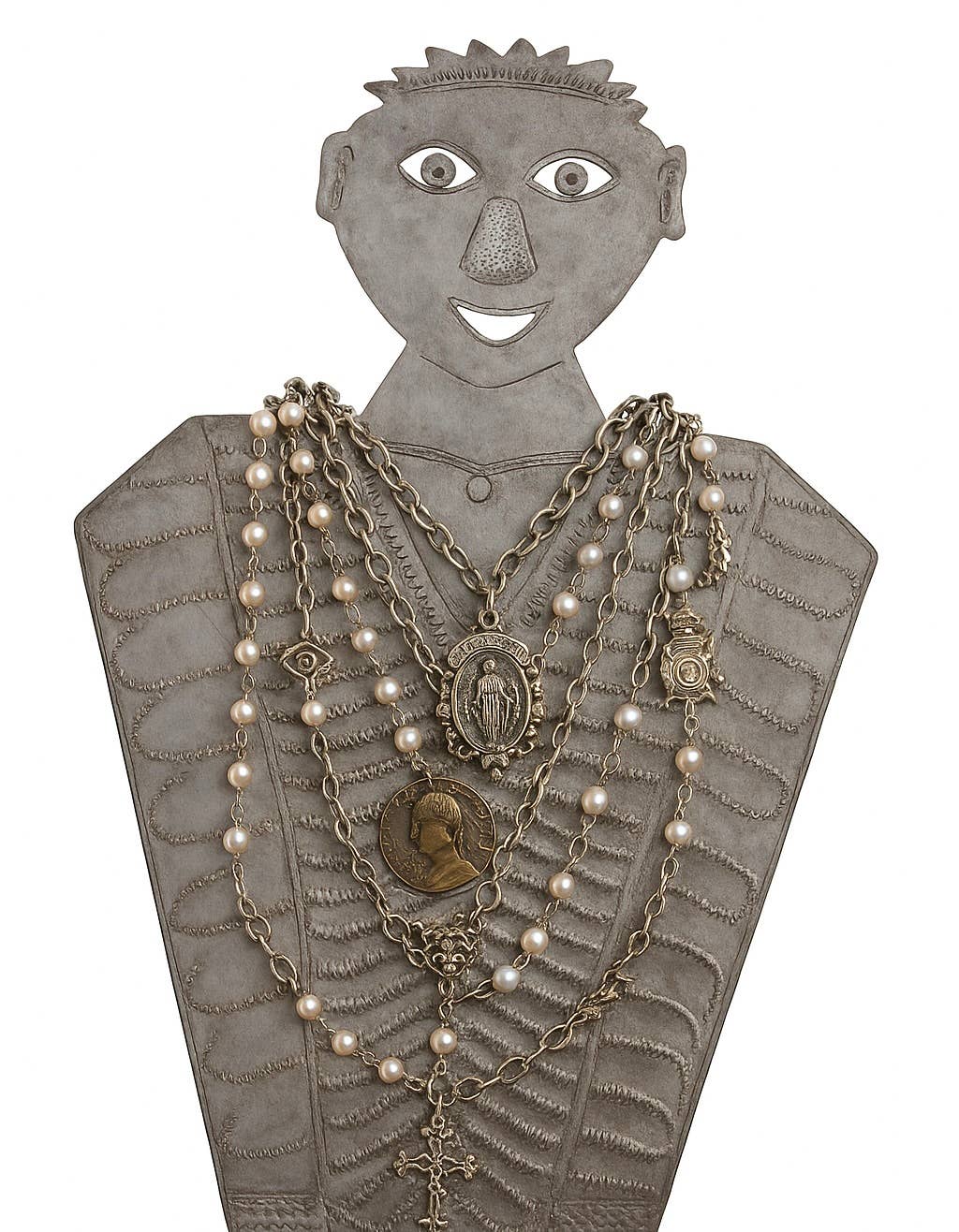 Whimsical Haitian Metal Jewelry Stand – Handmade Figure