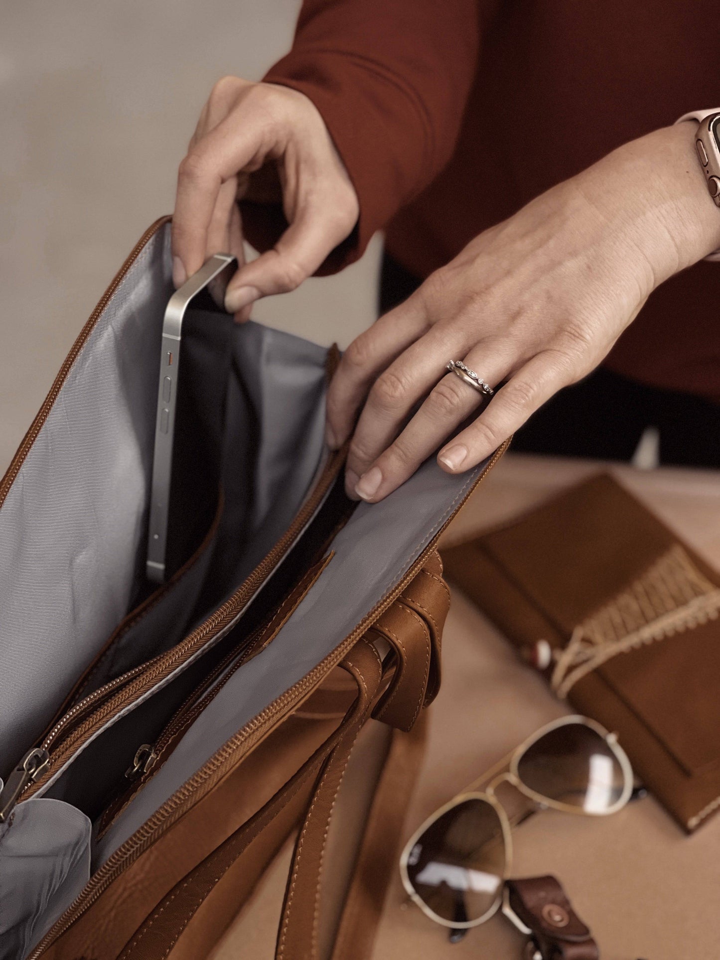 Andean Leather Button Backpack