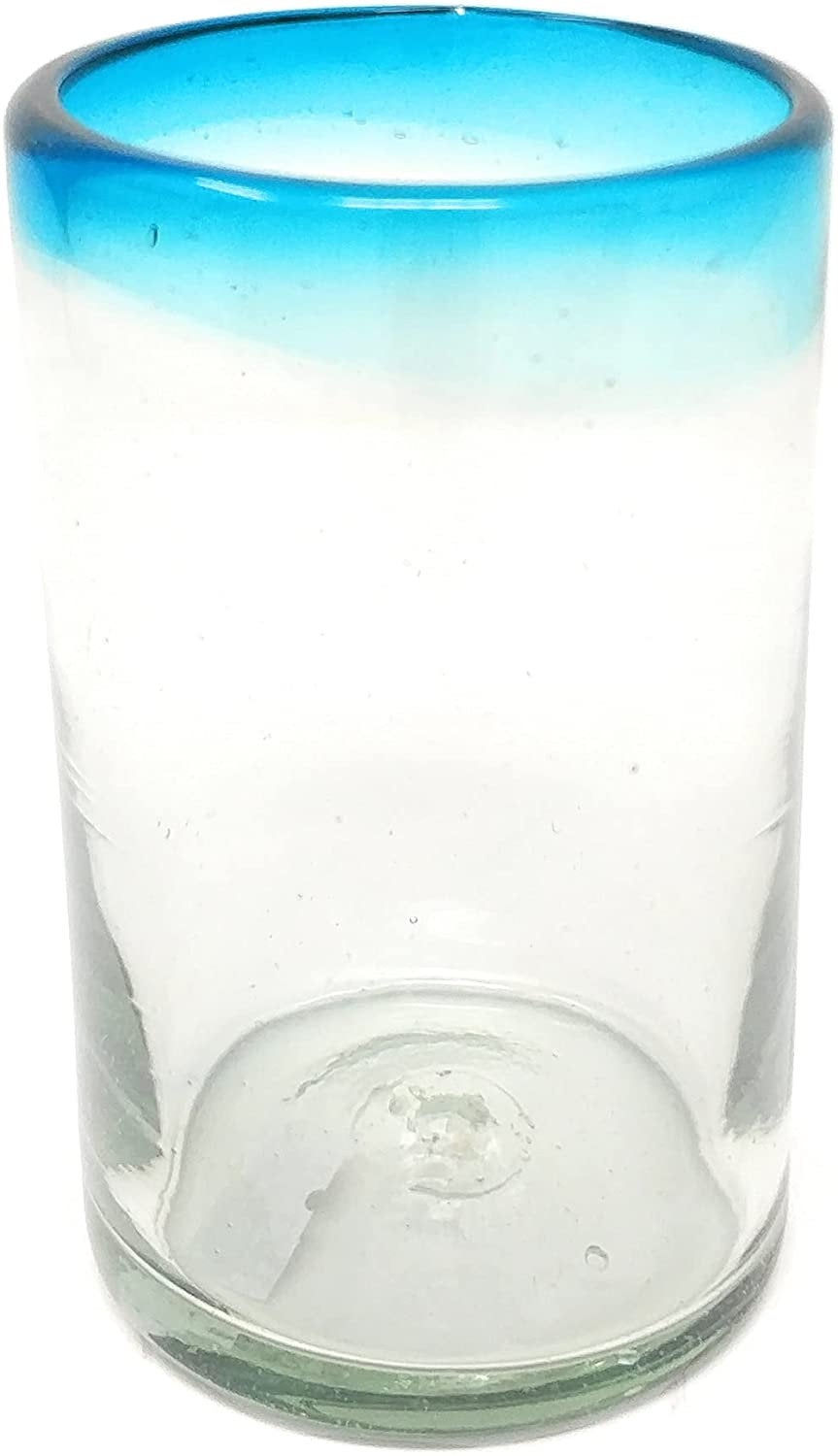 Aqua Rim Drinking Glasses - Set of 6