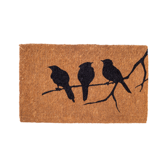 Birds On Branch Natural Coir Doormat