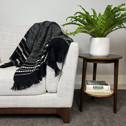 Chunky Black Cuzco Alpaca Throw