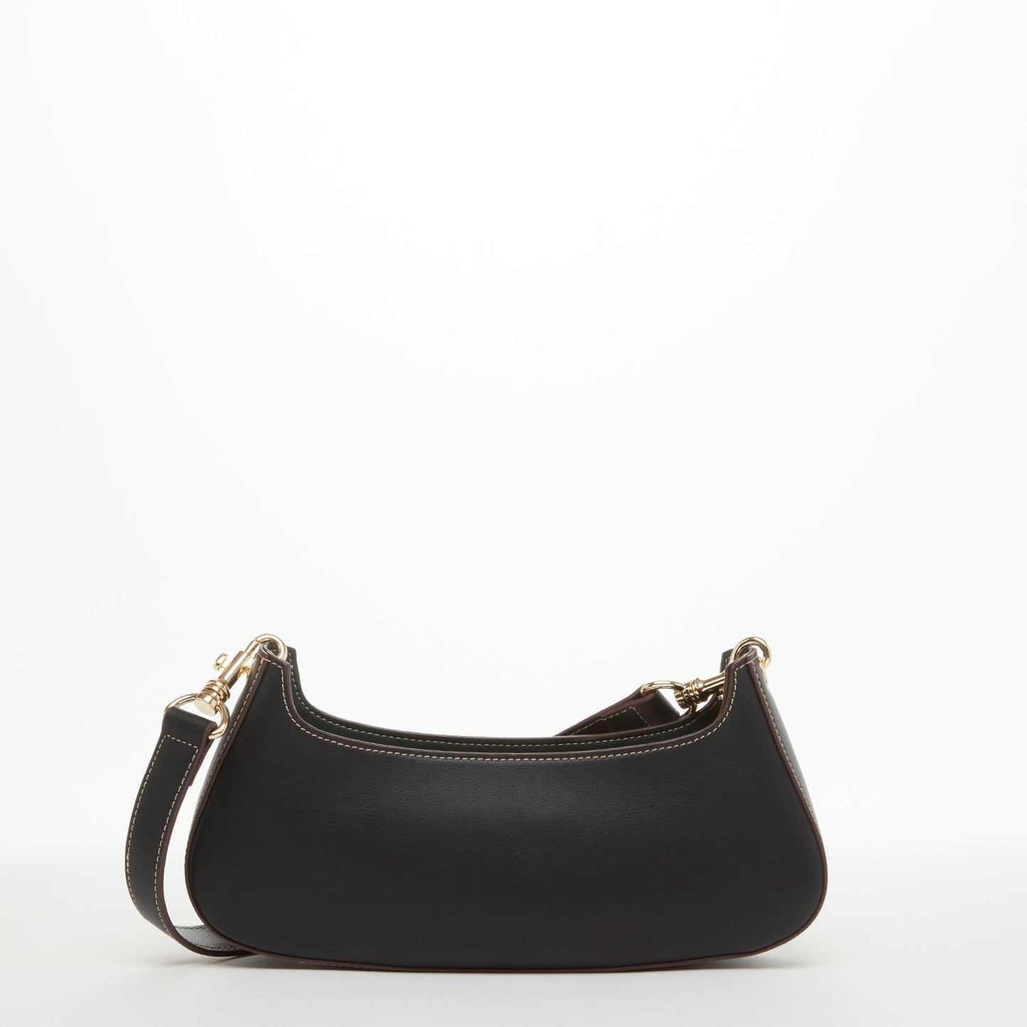 SUSU Leather Baguette Bag Small 90s Shoulder Bag Black Purse Y2K Underarm Bag Trendy Handbag