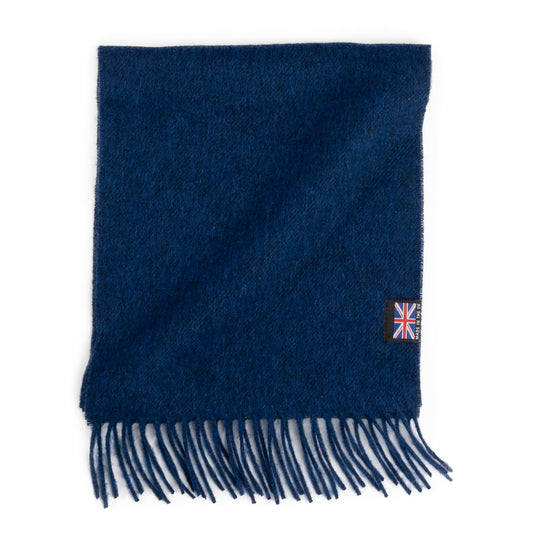 Prince of Scots Fringed Merino Wool Scarf - Royal