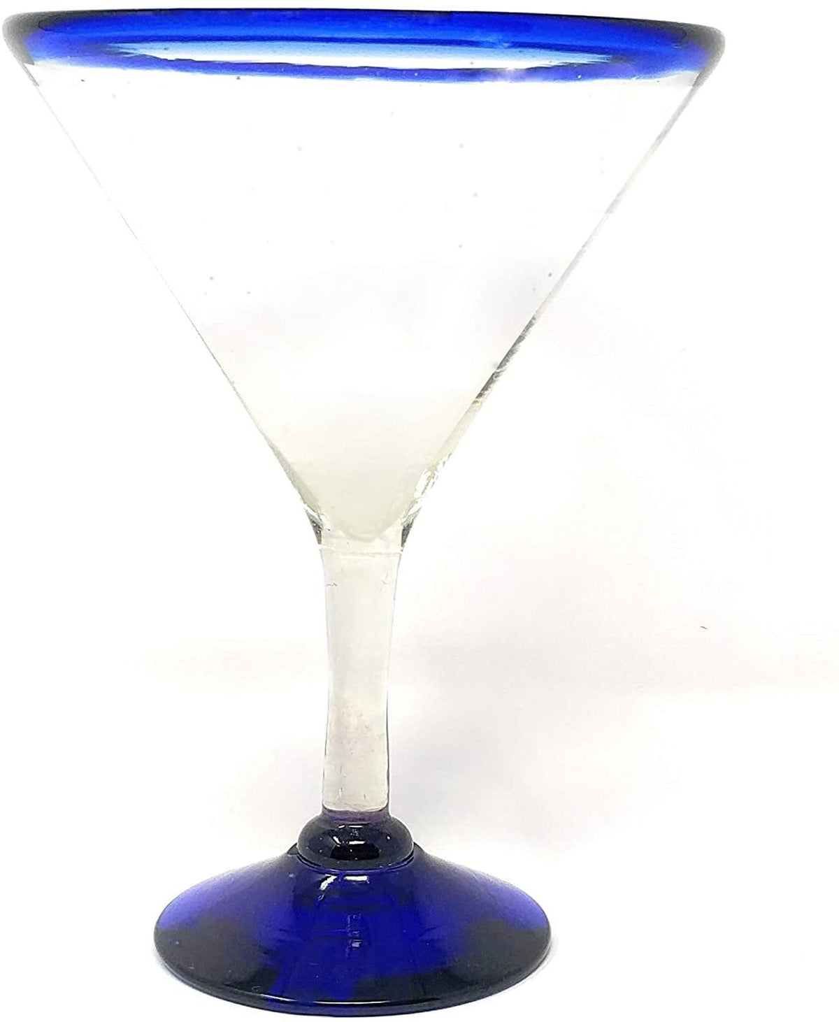 Cobalt Blue Rim Margarita Glasses - Martini Style - Set of 4