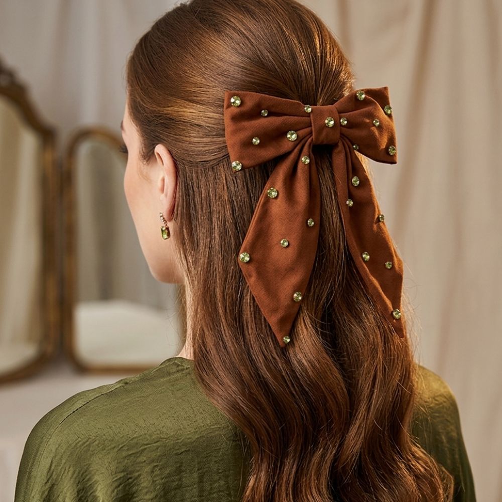 Sprinkled Green Rust Hair Barrette