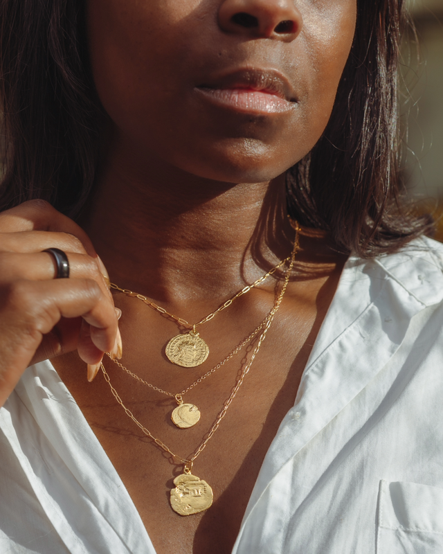 Parrot Cay Long Coin Necklace