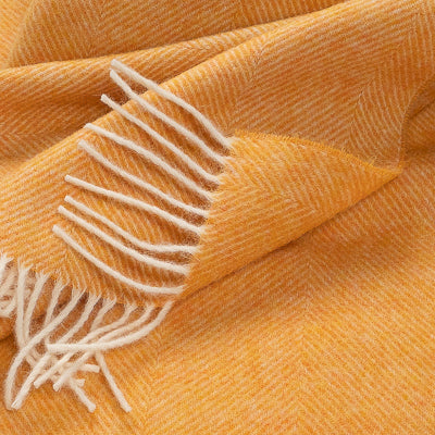 Southampton Home Shetland Lambswool Herringbone Throw – Tangerine