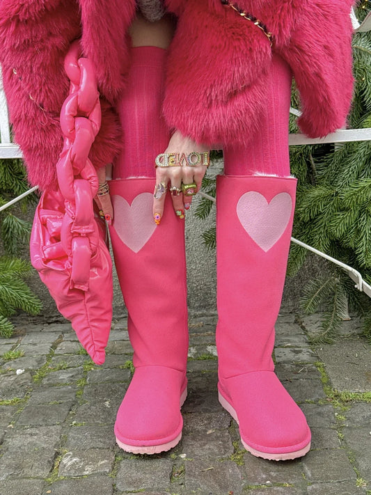 Classic Vegan Long Boots 'in Love with… Pink' - Limited edition by Saraisinlovewith...