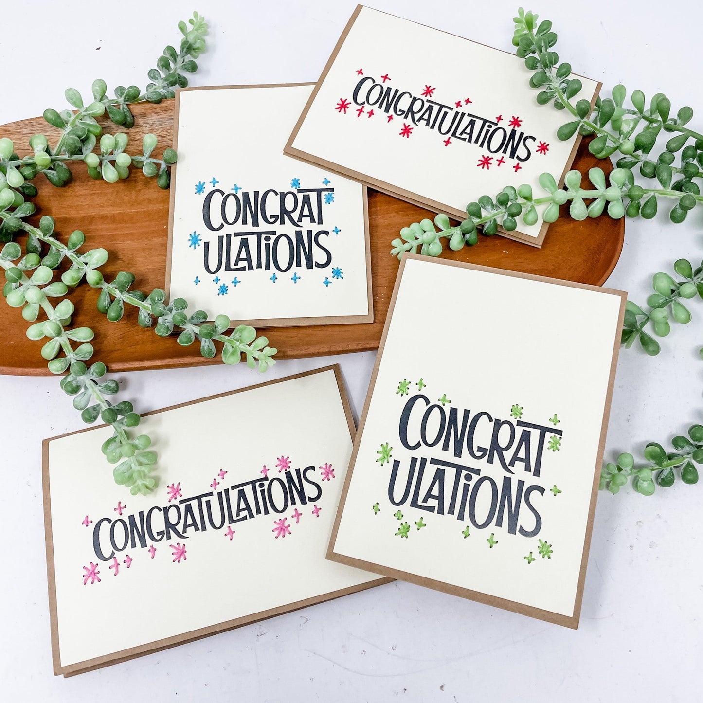 Congratulations with mini stars Greeting Cards