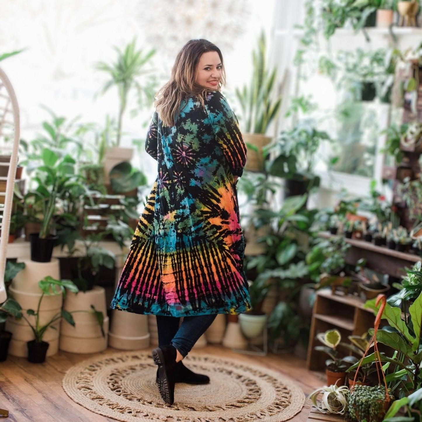 Cotton Tie Dye Long Duster