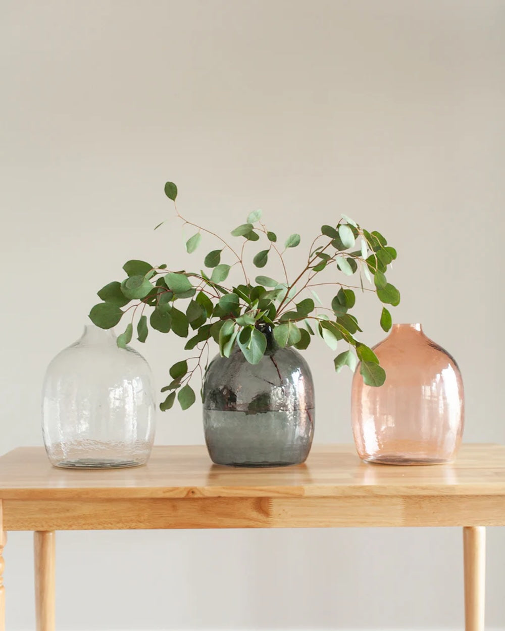Hebron Hammered Glass Vase - Clear