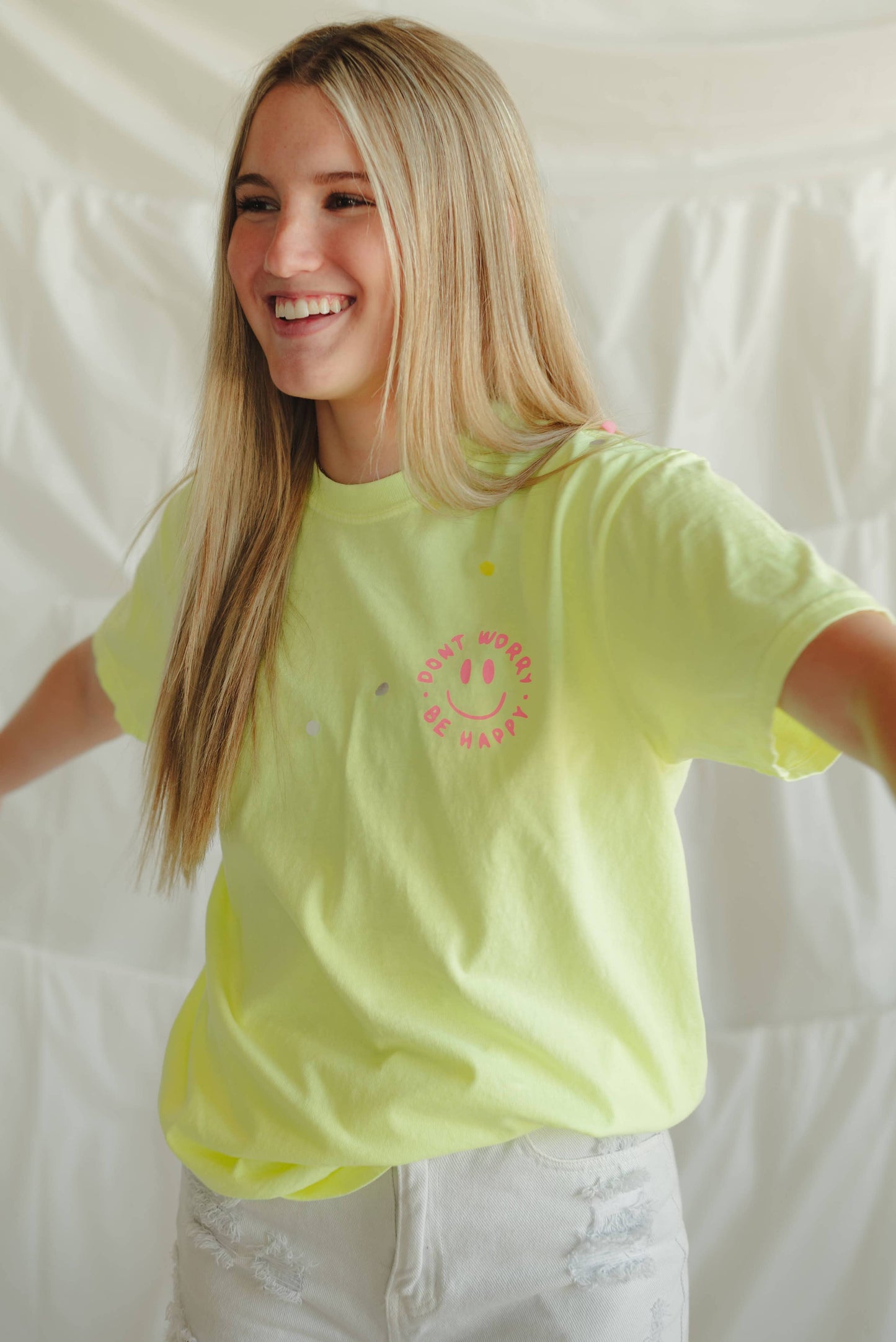 Be Happy Tee - Yellow | Christian Tee
