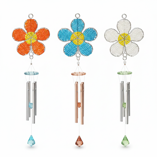 Daisy Wind Chime, Sm Asst (Set of 3)