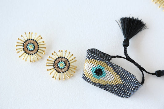 Burst Earring Black