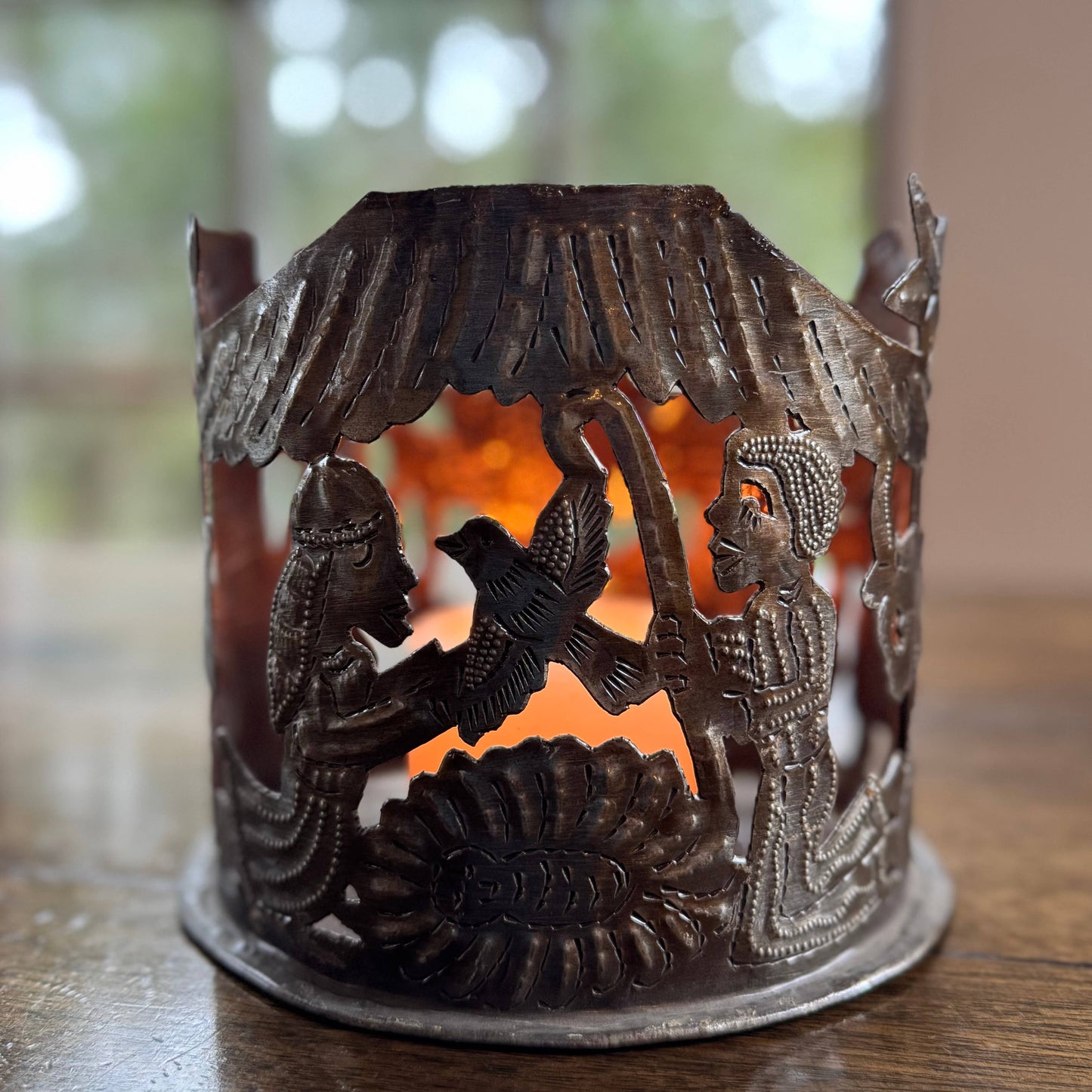 Handmade Haitian Metal Nativity Candleholder – Fair Trade